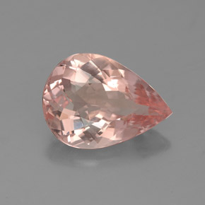 2.86캐럿 천연 살몬 모가나이트, 배 모양, 12×8.7 mm, IF