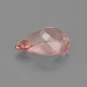 2.86캐럿 천연 살몬 모가나이트, 배 모양, 12×8.7 mm, IF