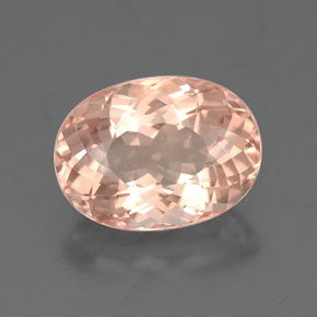 3.37캐럿 천연 살몬 모가나이트, 타원형 컷, 11×8.1 mm, VVS