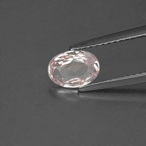 0.68캐럿 천연 라이트 핑크 모가나이트, 타원형 컷, 7.2×5.2 mm, VVS-VS