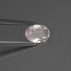 0.68캐럿 천연 라이트 핑크 모가나이트, 타원형 컷, 7.2×5.2 mm, VVS-VS