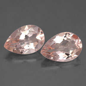 캐럿 천연 라이트 핑크 모가나이트 보석, 배 모양, 10.1×6.9 mm, VS