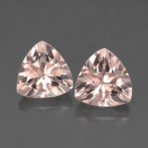 캐럿 천연 라이트 핑크 모가나이트 보석, 트릴리언, 8×7.9 mm, VS