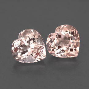 캐럿 천연 라이트 핑크 모가나이트 보석, 하트 모양, 8.1×7.9 mm, VS