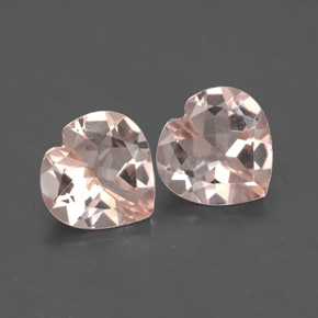 캐럿 천연 라이트 핑크 모가나이트 보석, 하트 모양, 8.1×8 mm, VS