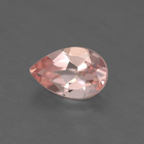 1.21캐럿 천연 라이트 핑크 모가나이트, 배 모양, 8.8×5.9 mm, VVS