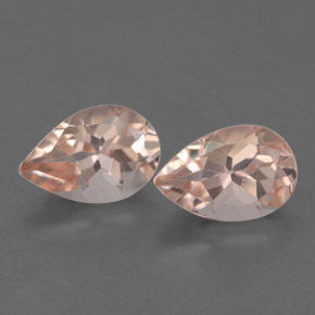캐럿 천연 라이트 핑크 모가나이트 보석, 배 모양, 8.9×6 mm, VS