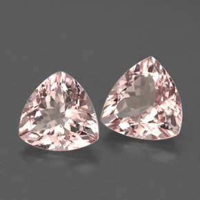 캐럿 천연 라이트 핑크 모가나이트 보석, 트릴리언, 8.1×7.8 mm, VS
