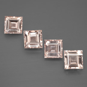 캐럿 천연 라이트 핑크 모가나이트 보석, 스퀘어, 6×6 mm, VS