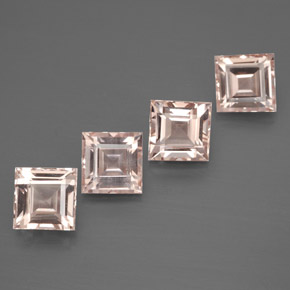 캐럿 천연 라이트 핑크 모가나이트 보석, 스퀘어, 6×6 mm, VS