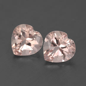 캐럿 천연 라이트 핑크 모가나이트 보석, 하트 모양, 7.1×7 mm, VVS-VS