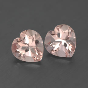 캐럿 천연 라이트 핑크 모가나이트 보석, 하트 모양, 7.1×7 mm, VVS-VS