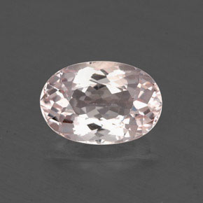 1.29캐럿 천연 라이트 핑크 모가나이트, 타원형 컷, 8.4×5.8 mm, VS