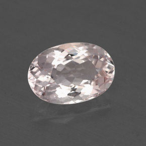 1.29캐럿 천연 라이트 핑크 모가나이트, 타원형 컷, 8.4×5.8 mm, VS