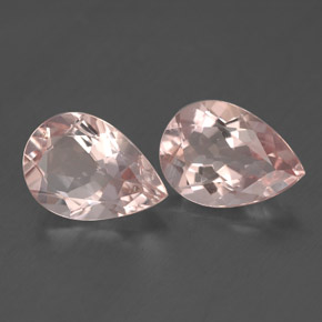 캐럿 천연 라이트 핑크 모가나이트 보석, 배 모양, 10.1×7.1 mm, VS