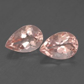캐럿 천연 살몬 핑크 모가나이트 보석, 배 모양, 9.9×6.9 mm, VS