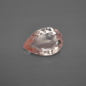 1.28캐럿 천연 라이트 핑크 모가나이트, 배 모양, 9.8×6.7 mm, VVS-VS