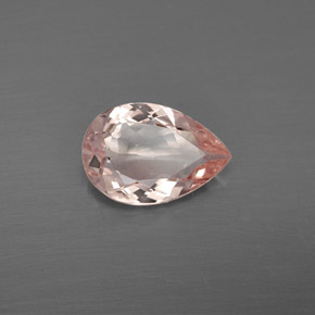 1.28캐럿 천연 라이트 핑크 모가나이트, 배 모양, 9.8×6.7 mm, VVS-VS