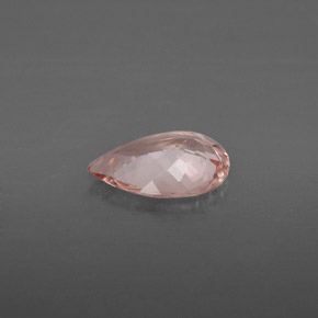1.28캐럿 천연 라이트 핑크 모가나이트, 배 모양, 9.8×6.7 mm, VVS-VS