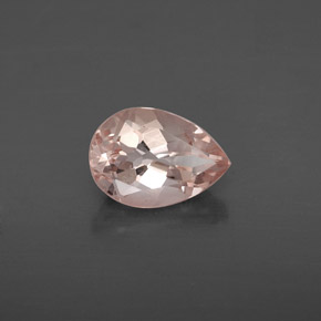 1.86캐럿 천연 라이트 핑크 모가나이트, 배 모양, 9.7×6.9 mm, VS