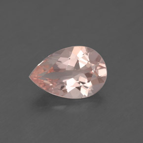 1.54캐럿 천연 라이트 핑크 모가나이트, 배 모양, 10×6.7 mm, VS
