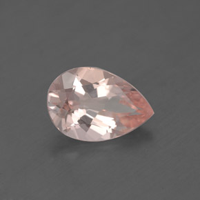 1.54캐럿 천연 라이트 핑크 모가나이트, 배 모양, 10×6.7 mm, VS