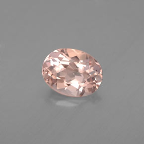 1.23캐럿 천연 라이트 핑크 모가나이트, 타원형 컷, 8×6.2 mm, VVS-VS