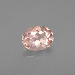 1.23캐럿 천연 라이트 핑크 모가나이트, 타원형 컷, 8×6.2 mm, VVS-VS
