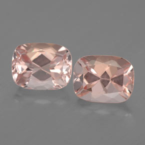 캐럿 천연 라이트 핑크 모가나이트 보석, 쿠션 컷, 8×6.2 mm, VVS