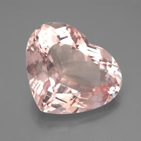 7.33캐럿 천연 라이트 핑크 모가나이트, 하트 모양, 14.9×12.5 mm, VVS-VS