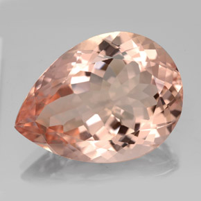 13.95캐럿 천연 살몬 모가나이트, 배 모양, 20.2×14.8 mm, VVS
