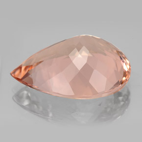 13.95캐럿 천연 살몬 모가나이트, 배 모양, 20.2×14.8 mm, VVS