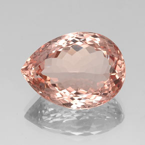 17.78캐럿 천연 살몬 모가나이트, 배 모양, 20.3×15 mm, VVS