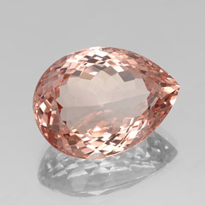 17.78캐럿 천연 살몬 모가나이트, 배 모양, 20.3×15 mm, VVS