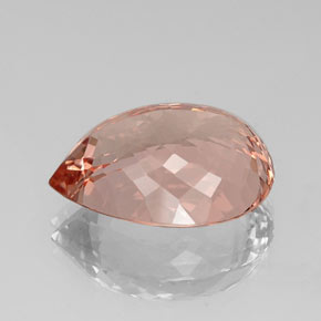 17.78캐럿 천연 살몬 모가나이트, 배 모양, 20.3×15 mm, VVS