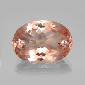 10.92캐럿 천연 살몬 모가나이트, 타원형 컷, 18.1×13.1 mm, VVS