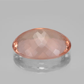 10.92캐럿 천연 살몬 모가나이트, 타원형 컷, 18.1×13.1 mm, VVS