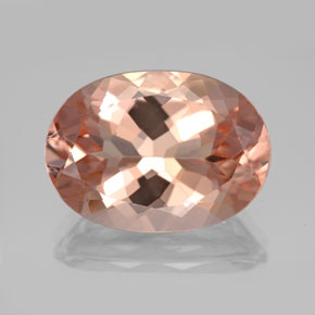 10.55캐럿 천연 살몬 모가나이트, 타원형 컷, 18×12.9 mm, VVS