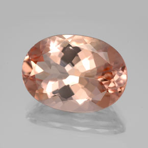 10.55캐럿 천연 살몬 모가나이트, 타원형 컷, 18×12.9 mm, VVS