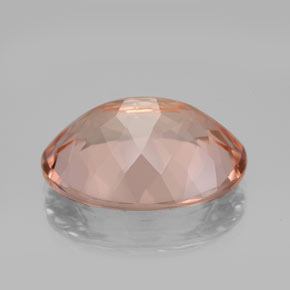 10.55캐럿 천연 살몬 모가나이트, 타원형 컷, 18×12.9 mm, VVS