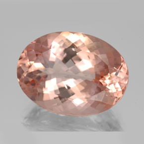 14.36캐럿 천연 살몬 모가나이트, 타원형 컷, 14×14 mm, VVS