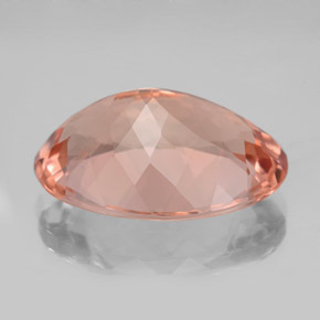 15.30캐럿 천연 살몬 모가나이트, 타원형 컷, 20.4×14.6 mm, VVS