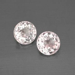 캐럿 천연 라이트 핑크 모가나이트 보석, 라운드 컷, 5.49 mm, VVS-VS