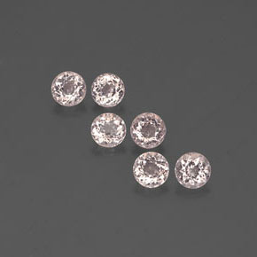 캐럿 천연 살몬 핑크 모가나이트 보석, 라운드 컷, 4.50 mm, VVS-VS