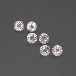 2.17캐럿 천연 라이트 핑크 모가나이트 보석, 라운드 컷, 4.49 mm, VS