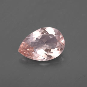 1.48캐럿 천연 살몬 핑크 모가나이트, 배 모양, 9.9×6.9 mm, VVS-VS