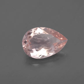 1.48캐럿 천연 살몬 핑크 모가나이트, 배 모양, 9.9×6.9 mm, VVS-VS