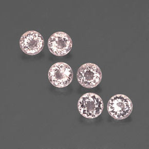 캐럿 천연 살몬 핑크 모가나이트 보석, 라운드 컷, 4.59 mm, VS