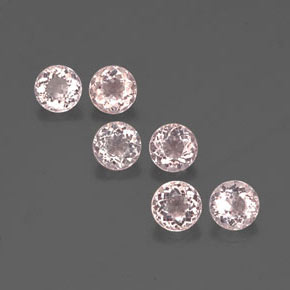 캐럿 천연 살몬 핑크 모가나이트 보석, 라운드 컷, 4.52 mm, VS