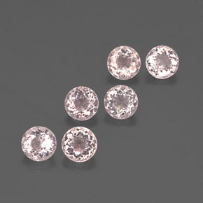 캐럿 천연 살몬 핑크 모가나이트 보석, 라운드 컷, 4.52 mm, VS